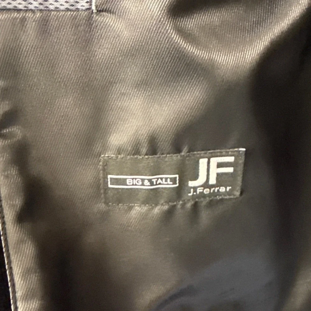 J Ferrar Mens Big and‎ Tall Black Velvet Blazer Two Button Sport Coat Jacket